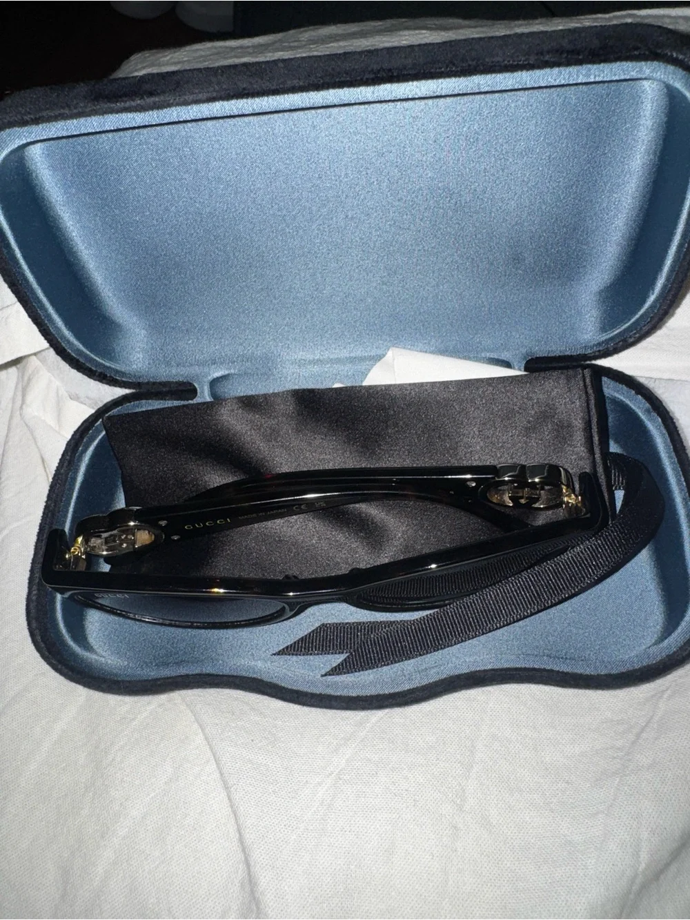 Gucci Black Oval Women's Sunglasses